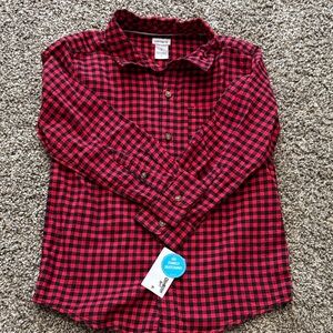 Carter's Kids Red and Black Checkered Button Down Shirt
